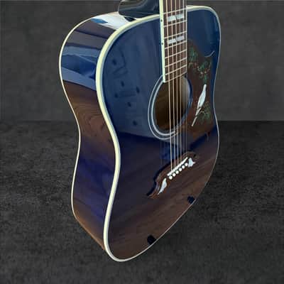 Gibson Custom Shop Dove Quilt Acoustic-Electric Guitar – Viper Blue image 8