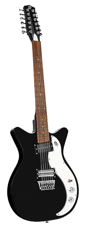 Danelectro D59X12-BLACK Semi-Hollow Double Cutaway Shorthorn Shape 12-String Electric Guitar image 1