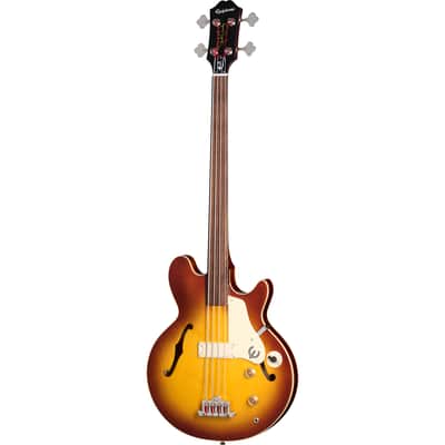 Epiphone Jack Casady Fretless Bass Guitar - Aged Royal Tan image 2