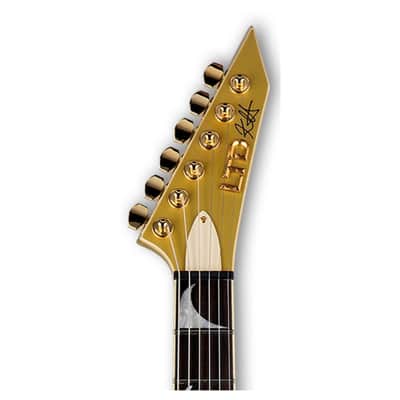 ESP KH-V Kirk Hammett Signature Series 6-String Electric Guitar with Macassar Ebony Fingerboard, Includes Deluxe Hardshell Case (Right-Handed, Metallic Gold) image 5