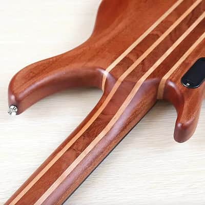 5 String Electric Bass, Ash Wood Top Body, Maple Neck Through Neck, 24 Frets Fingerboard image 4