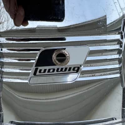 Ludwig Chrome Snare Drum 6.5 x 14" Vintage 80's Black & White Badge with Tuxedo Bag image 4
