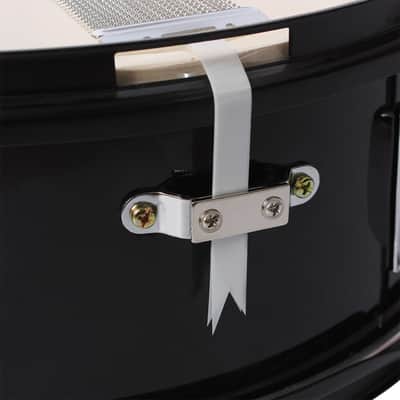 14"x5.5" Snare Drum Kit Black w/ Sticks, Strap & Wrench – Metal Shell, 8 Lug, Beginner Marching Practice Drum image 8