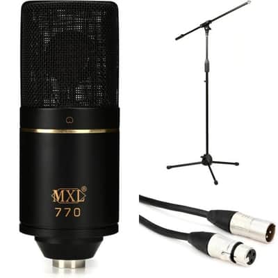 MXL 770 Large-diaphragm Condenser Microphone with Boom Stand  Pop Filter  and Microphone Cable image 2