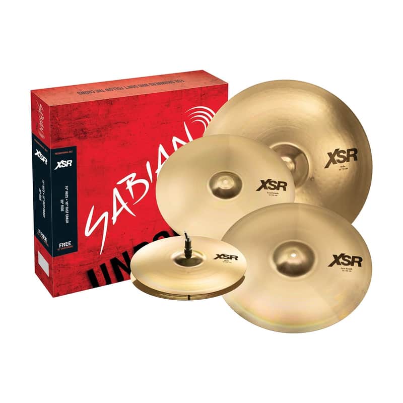Sabian XSR Performance Cymbal Set, 14” Hi-Hats, 16” Fast Crash, 20” Ride, w/FREE 18” Fast Crash image 1