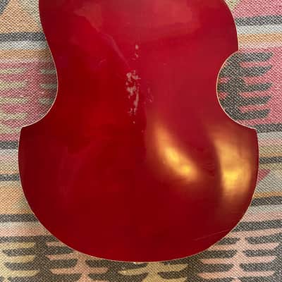 Kent 834 1960's Cherry Red Semi Hollowbody Guitar with white trim image 13