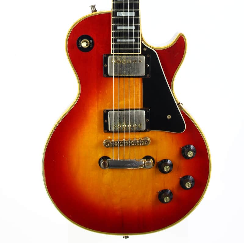 1973 Gibson Les Paul Custom Cherry Sunburst Vintage LP w Original Case Patent Sticker Humbuckers image 1