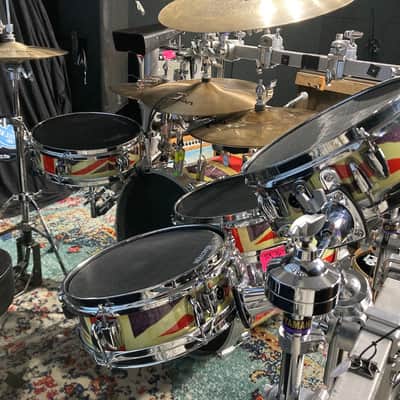 Rick Allen's Def Leppard 2016 Tour "Union Jack" Drum Kit. Yamaha, Hart, Custom. AUTOGRAPHED! Authenticated! image 22