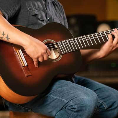 ORTEGA Student Series Pro DeLuxe 4/4 Classical Guitar - Solid Spruce / Catalpa Bourbon Fade image 14