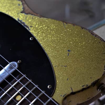 American  Fender Telecaster Custom Heavy Relic  Gold Sparkle TX Specials image 12