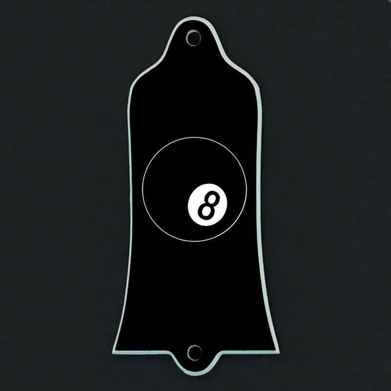 GUITAR TRUSS ROD COVER - Custom Engraved - Fits GIBSON USA - 8-BALL Eight Pool - BLACK WHITE image 1