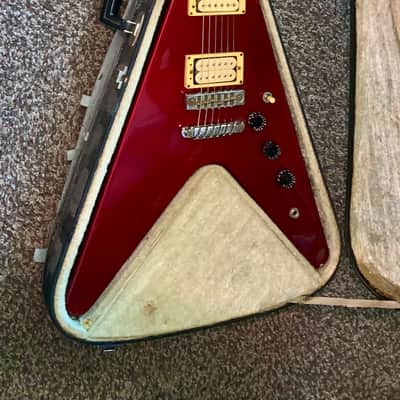 Vintage 1982 Ibanez Rocket Roll II Flying V Fire Red electric guitar made in japan ohsc image 25