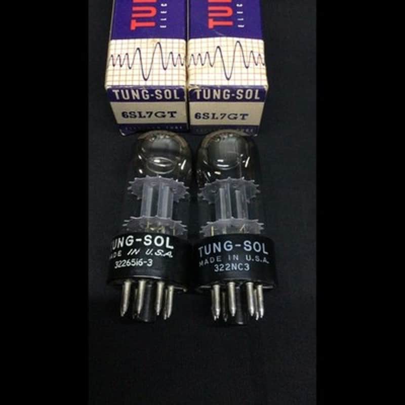 NOS MATCHED PAIR TUNG SOL 6SL7GT Flat Plate O Getter Audio VACUUM TUBES K.9703 image 1