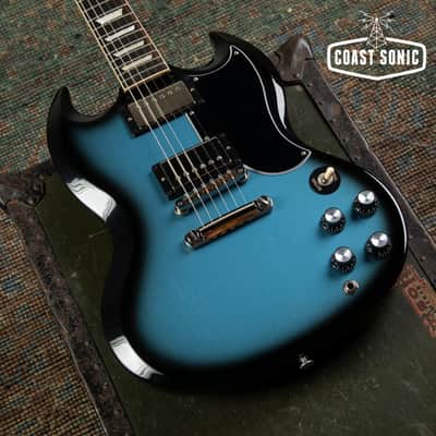 2024 Gibson SG Standard '61 Reissue Pelham Blue Burst Custom Color, with case image 6