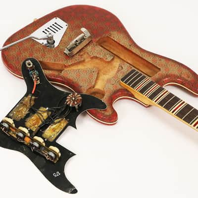 1964 Hofner Galaxy 176 Electric Guitar - Super Rare Red & Gold Vinyl Body with 3 Staple Pickups! image 22