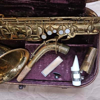 Pan America alto saxophone in case. USA. Vintage. Brass. Very good condition image 6