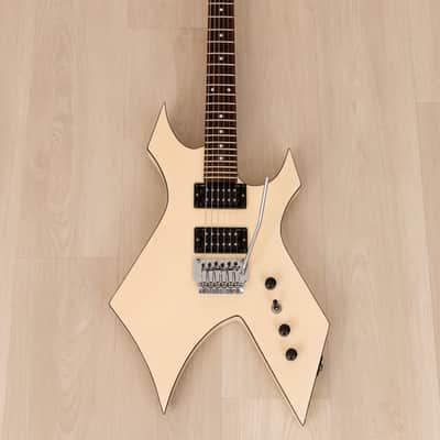 1987 BC Rich Warlock Custom NJ Series Vintage Electric Guitar White w/ Floyd Rose, Japan image 2