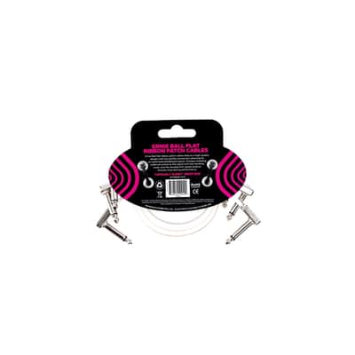 Ernie Ball 6386 Flat Ribbon Patch Cable White 30.48cm 3Pk image 2