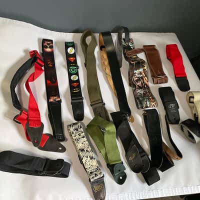 Lot of 16 Used Electric Guitar Straps, Levys, Ernie Ball, Fender Various Designs image 1