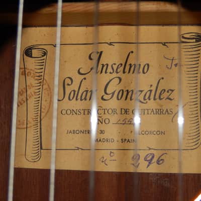ANSELMO SOLAR GONZALEZ 1991 - MADRID SCHOOL CLASSICAL CONCERT GUITAR image 6