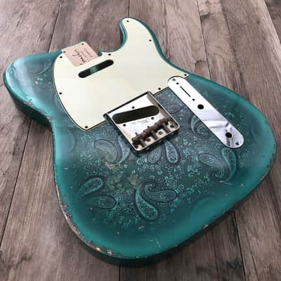 Made to Order - FRANCHIN Mars guitar body Paisley Relic Aged Nitro Lacquer (Black/Blue/Green/Gold/Silver/Pink) Basswood Poplar Telecaster-Tele-T-Style Made in Italy image 2