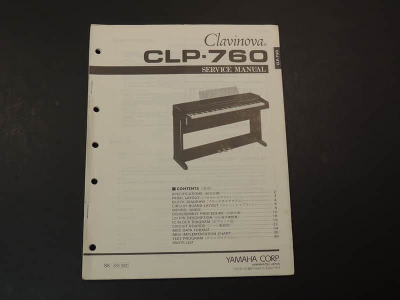 Yamaha CLP-760 Clavinova Service Manual [Three Wave Music] image 1