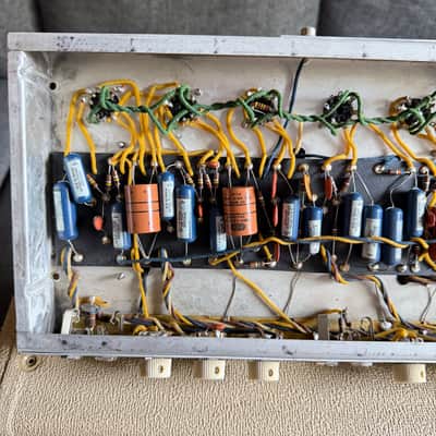 Pre-CBS 1962 Fender Bandmaster Amp 6G7-A Blonde Brown Face Beige Grille Cloth image 14