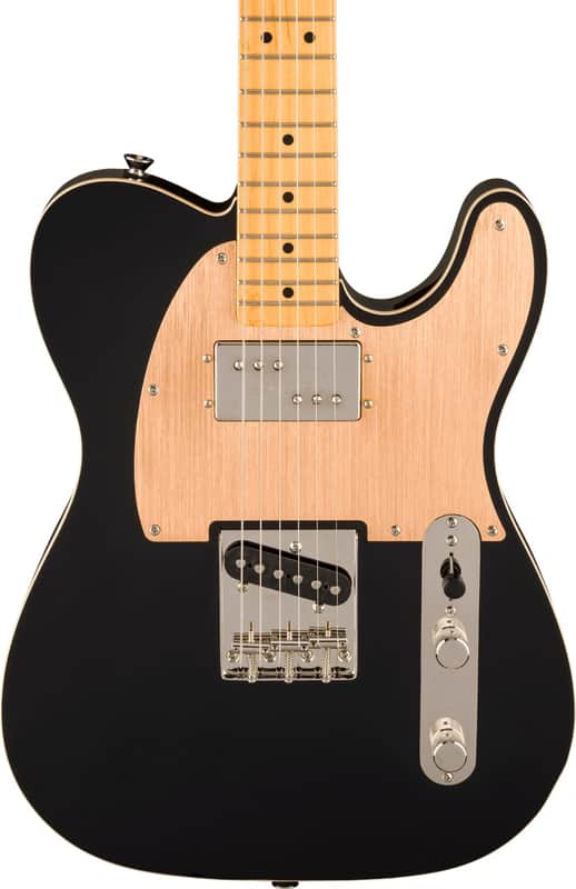 Squier MMM Exclusive FSR Classic Vibe 60s Custom Telecaster SH Wide Range, Gold Anodized Pickguard, Black image 1
