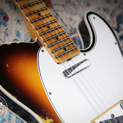 2022 Fender Custom Shop 65' Tele Custom Heavy Relic 3 Tone Sunburst image 16