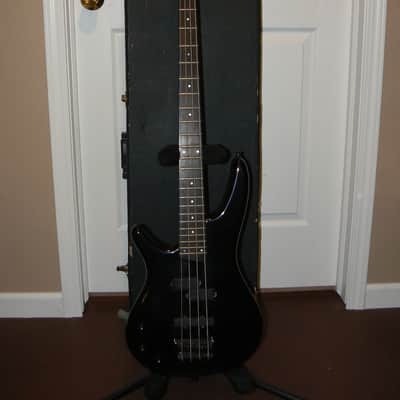 Left handed Ibanez SR400 bass with Bartolini pickups 1993 Black Lefty image 2
