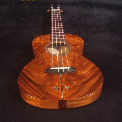 Handcrafted Soprano Ukulele, Curly Acacia, Curly Maple Archback , Abalone Inlay, Soft-bag, Bruce Wei UAG13-2024 image 8