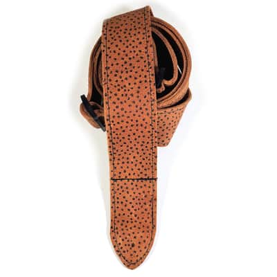 Brown Almond Dot Premium Leather Guitar Strap-Speckle Brown Leather Guitar Strap -100% Leather Guitar Strap-Acoustic, Electric Bass Guitars image 4