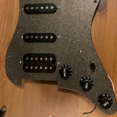 Fender Squier loaded pickguard  HSS - black image 1