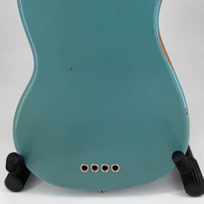 Fender Justin Meldal-Johnsen Road Worn Signature Mustang Bass 2018 - Present - Faded Daphne Blue image 2