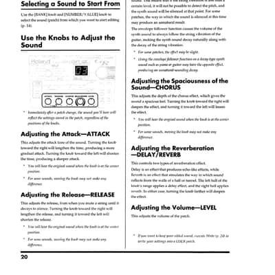 Roland GR-20 — Owners Manual User Guide Instructions — 49 Pages — USA Made image 10