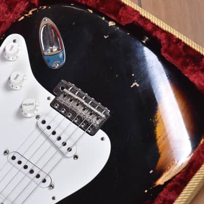 Fender Custom Shop Stratocaster 1955 Heavy Relic Aged Black over 2 Tone Sunburst 30th Anniversary #045 image 4