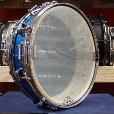 1960s Ludwig 4x14 Downbeat Snare Drum in Sparkling Blue Pearl Bild 5