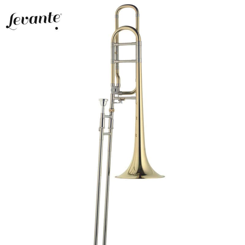 Levante LV-TB5415 Professional Key of Bb/f Tenor Slide Trombone w/Soft Case & Mouthpiece Silver Plated image 1