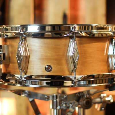 Craviotto 5x14 Custom Shop 10-Lug Mahogany Satin Oil Snare Drum image 2