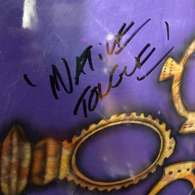 Rikki Rockett’s, Native Tongue Tour 1993-1994 Logo Bass Drum Head. SIGNED!! image 4