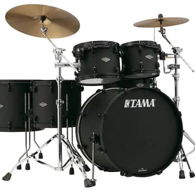 Tama Starclassic Performer Limited Edition Flat Black Lacquer w/Flat Black Hardware 22,10,12,14,16,6.5x14 matching snare IN STOCK NOW 2026 - Flat Black image 2