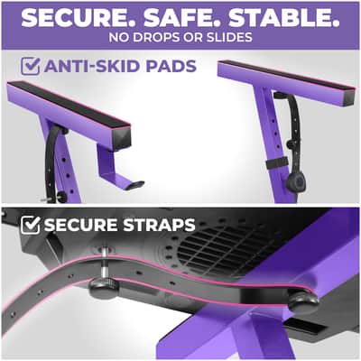 Liquid Stands Z-Style Adjustable Height Piano Keyboard Stand with Straps & Headphone Hook- Fits 54-88 Key Electric Pianos (Purple) image 4