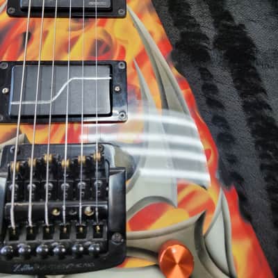 Used BC Rich Kerry King V KKVFG2 Tribal Flame Kahler Bridge w/Case image 15