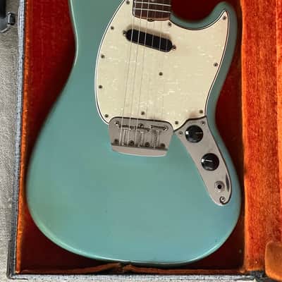 1966 USA Fender Musicmaster II Daphne Blue ES Stamped + OHSC Silver Case Beauty image 3
