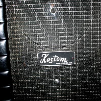 Pair of Kustom Tuck and Roll 302 PA 70's Black Speakers with 2-12" and 3-8" in each nice cabinet image 5