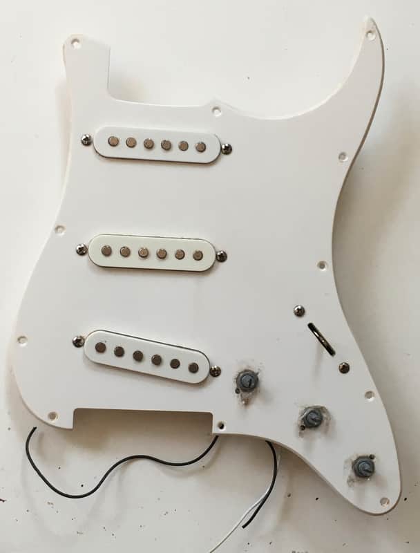 Vintage Relic Fender Squier Strat Guitar Fully Loaded Pickguard Pickups White image 1