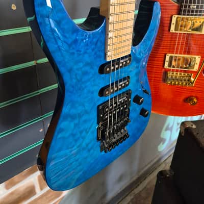 ESP LTD MH-203QM See Thru Blue 2020 Electric Guitar image 3