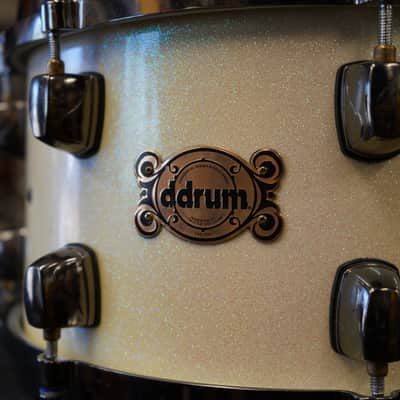 ddrum Dominion Series Limited Edition 13" Maple Snare Drum - White Sparkle Lacquer | 7x13" image 4