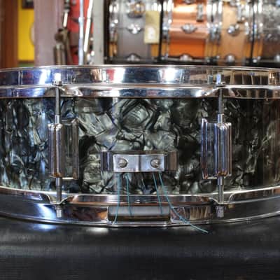 1960s Rogers 5x14 Powertone Snare Drum in Black Diamond Pearl image 2