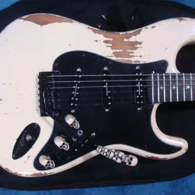 Custom Strat Nitro White Relic "Stars & Skull" 2018 image 3